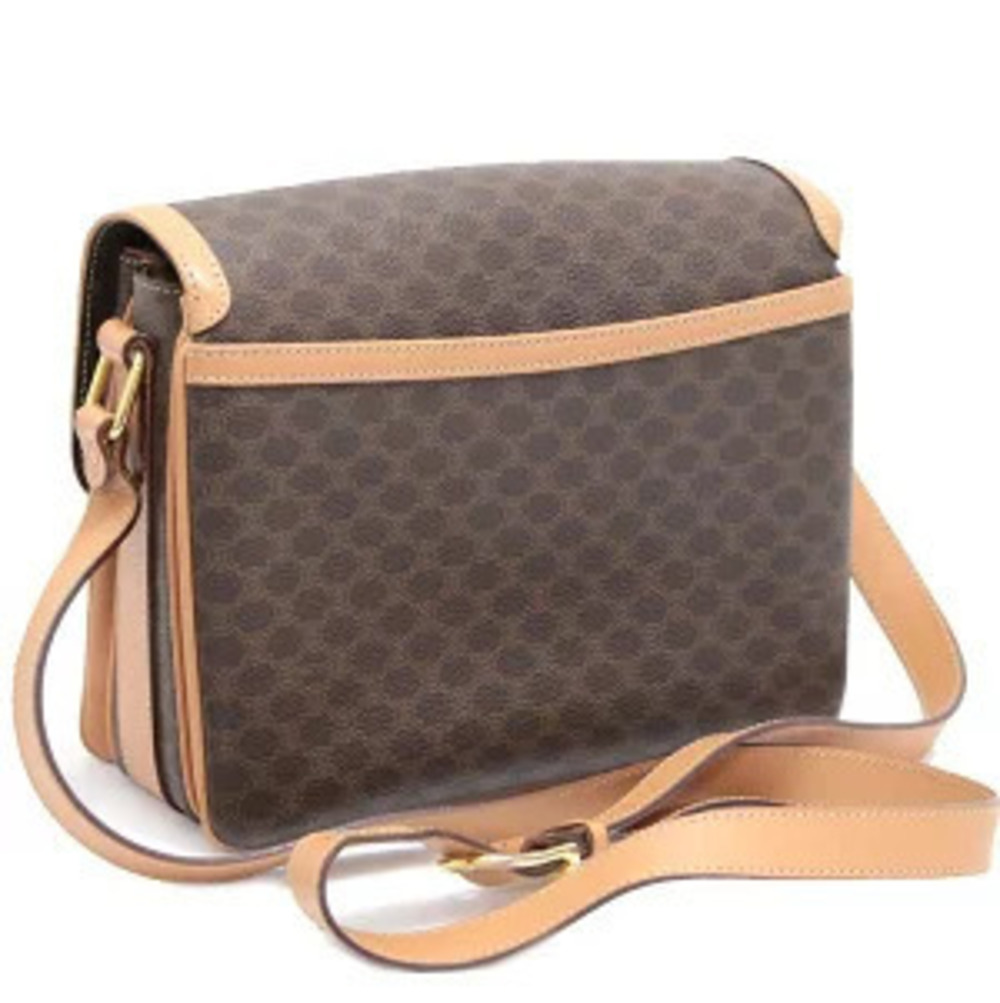 Celine Shoulder Brown Macadam Leather Bag